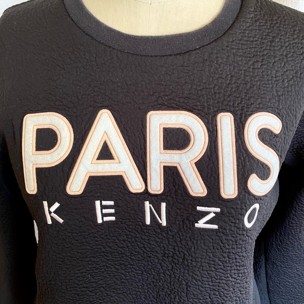 Kenzo sweatshirt black with logo embroidery and appliqué. - Picture 2 of 4